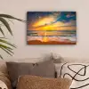 Zonsondergang - Strand - Zee - Wolken - Oranje canvas 2cm klein -sfeer1