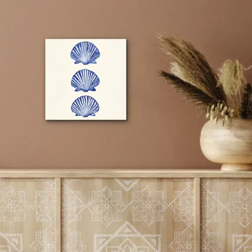 Schelpen - Blauw - Patroon aluminium wit klein -sfeer4