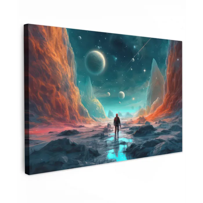 Bergen - Ruimte - Planeten - Astronaut canvas 2cm klein -z3d