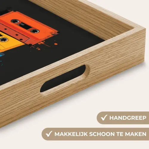 Cassettes - Kleurrijk - Verfspatten Dienblad Rechthoek middel -USP_HandgreepNL