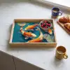 Vissen - Waterlelies - Oranje - Water Dienblad Rechthoek middel -sfeer2