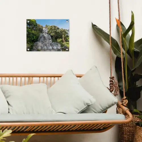 Grote Boeddha in de natuur tuinposter los doek klein -sfeer7