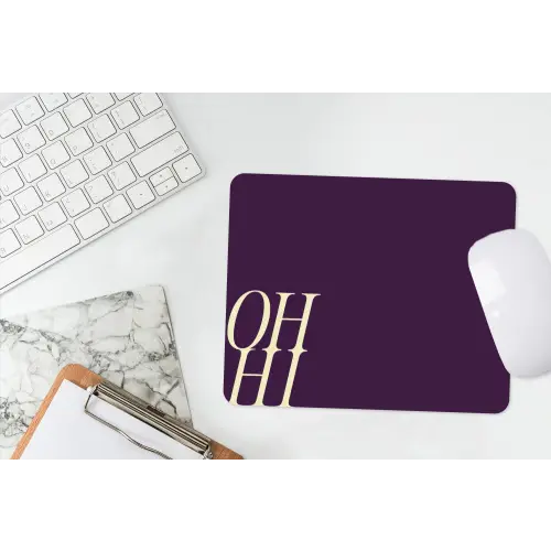 Oh hi - Paars - Cursief muismat rubber klein -witbureau