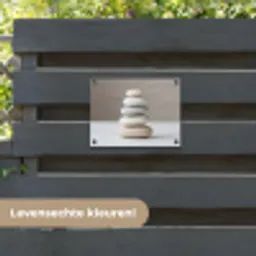 Gestapelde - Stenen - Grijs tuinposter los doek klein -sfeer3