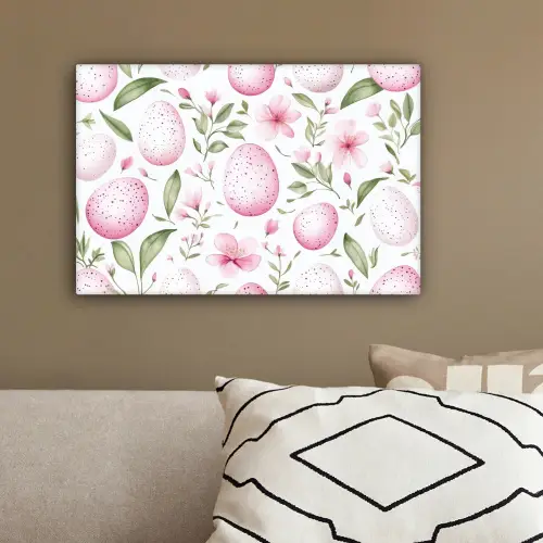 Patroon - Eieren - Roze - Pasen canvas 2cm klein -sfeer3