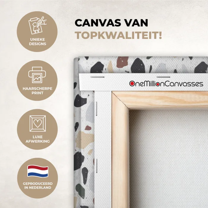 Terrazzo -  Patroon - Kleurrijk - Klei canvas 2cm xxl 828 -sfeer2