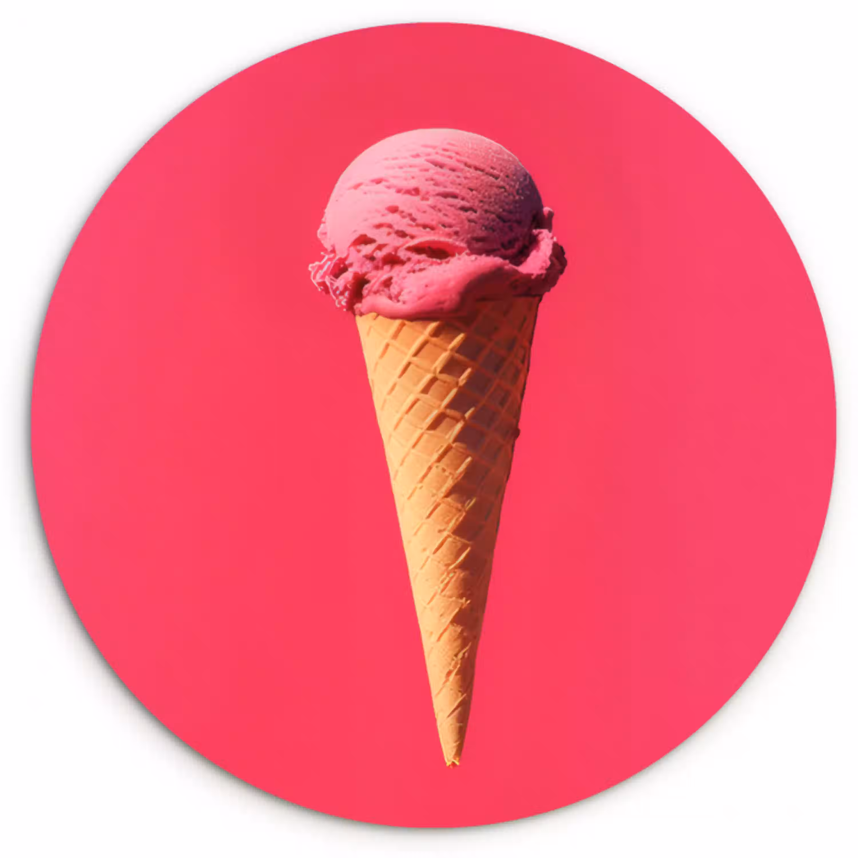 Schepijs - Roze - Hoorntje Wandcirkel kunststof plaat 5mm dik klein -3d