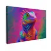 Kameleon - Dieren - Neon - Kleur Tuinposter op houten frame 2 cm dik klein -3d