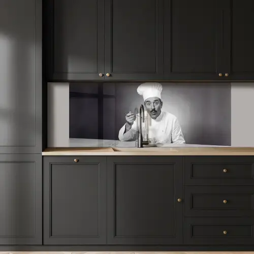 Chef - Spaghetti - Pasta keuken achterwand 2 middel -sfeer1