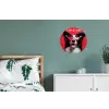 Hond - Hartjesbril - Loveyou - Rood Wandcirkel aluminium klein -slaapkamer