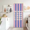 Try again - Strepen - Roze - Verticaal - Blauw deurposter klein -sfeer5