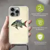Gestreept - Donkerblauw - Rugvin - Vis Hoesje iPhone 16 Pro Max met koord klein -sfeer2_NL