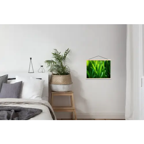 Grassprieten - Lichtinval - Groen textielposter latten blank klein -woonkamer