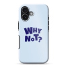 Why not - Blauw - Licht blauw - Quote Toughcase MagSafe Apple iPhone 17 klein -3d