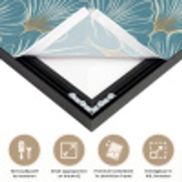 Symmetrisch - Patroon - Blauw Textielframe zwart klein 947 -USP_feed_closeupNL