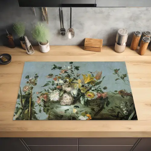 Bloemen - Oude Meesters - Olieverf Inductie beschermer vinyl 3mm klein -sfeer5