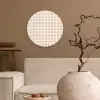 Plaid - Patroon - Vierkant - Beige Wandcirkel plexiglas klein 852 -sfeer1