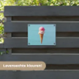 Bolletjes - Schepijs - Hoorntje - Blauw tuinposter los doek klein -sfeer3