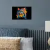 Kat - Graffiti - Kleurrijk - Wafel - Eten poster papier klein -sfeer2