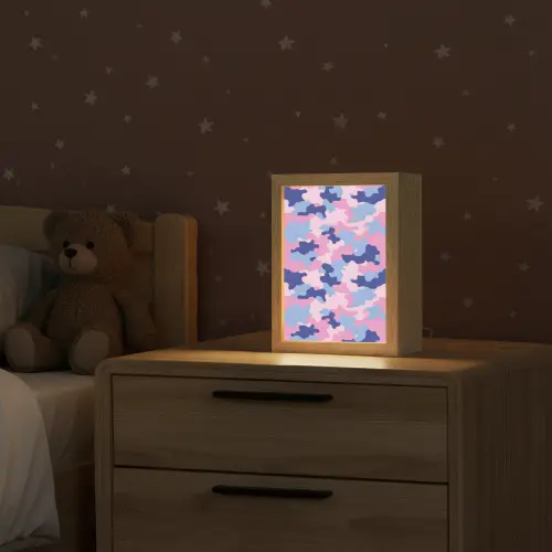 Camouflage - Patroon - Donkerblauw Light Box met kabel klein -sfeer1_kind