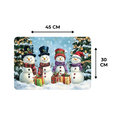 Vrolijk -  Sneeuw - Kleurrijk Placemat vinyl groot -specs