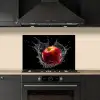 Appel - Rood - Water - Zwart - Fruit keuken achterwand spatscherm klein -sfeer1