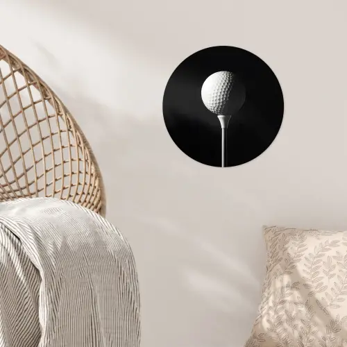 Golfbal - Minimalistisch - Wit Wandcirkel behangsticker klein -sfeer4