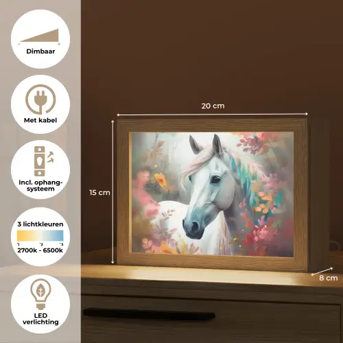 Paard - Natuur - Bloemen - Dieren - Bos Light Box met kabel klein -USP_NL