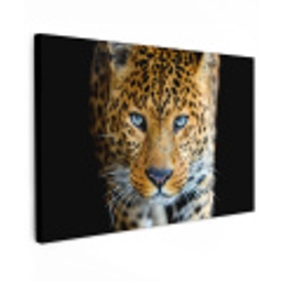 Luipaard - Dieren - Portret - Wilde dieren - Zwart Tuinposter op houten frame 2 cm dik klein -3d