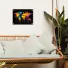 Wereldkaart - Verf - Kleurrijk - Graffiti - Wereld tuinposter los doek klein -sfeer7