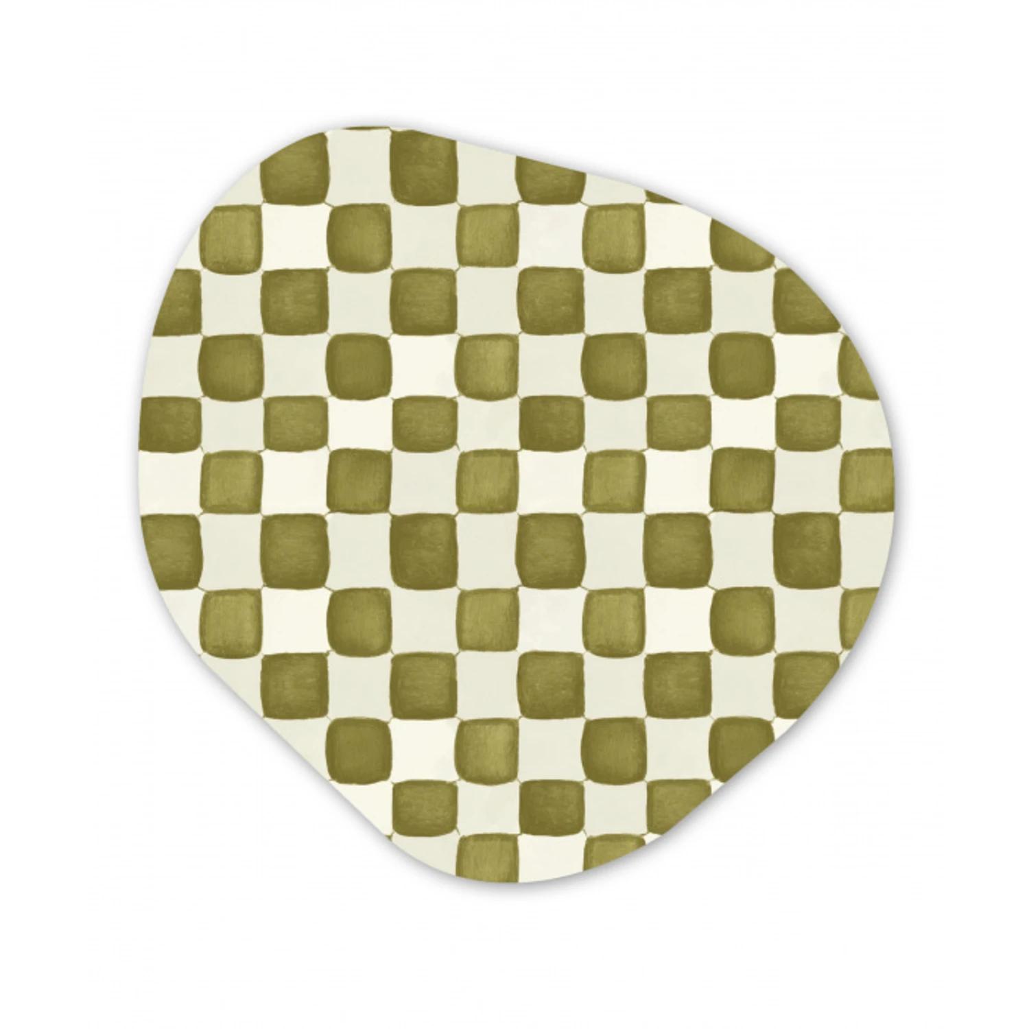 Schaak - Patroon - Groen Wandcirkel Organisch Forex 3mm klein 629 -3d