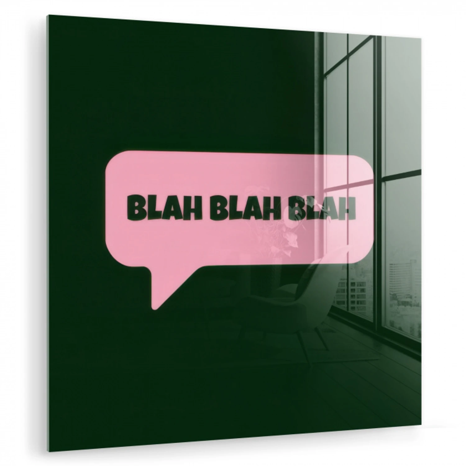 Tekstwolk - BLAH BLAH BLAH - Roze plexiglas 5mm klein -zzzproduct_nieuw