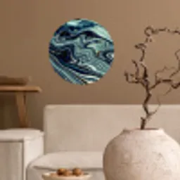 Marmer - Goud - Blauw - Glitter - Marmerlook - Abstract Wandcirkel behangsticker klein -sfeer1