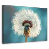 Paardenbloem - Natuur - Bloemen - Blauw Textielframe zwart klein -3d