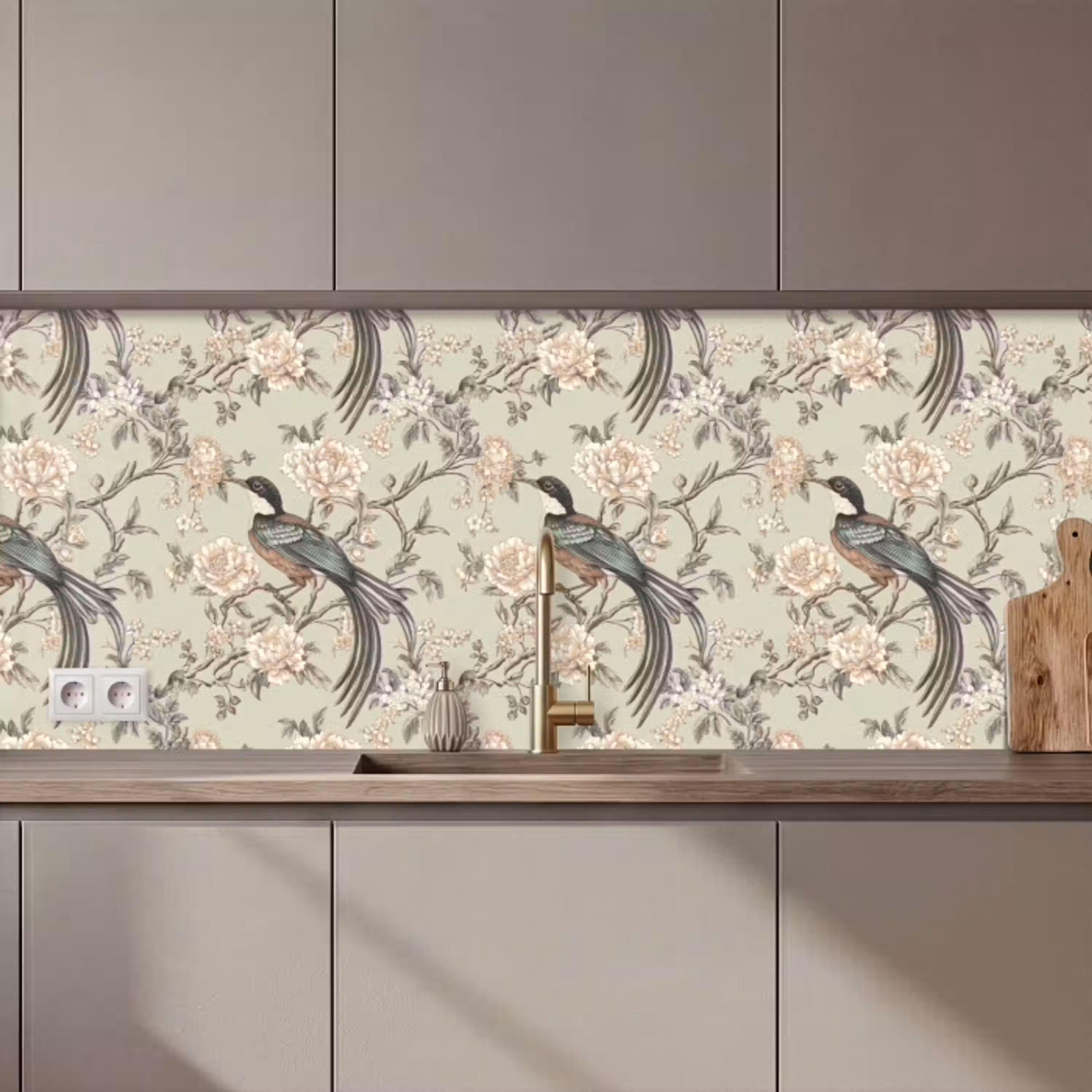Bloem - Vogel - Kleurrijk keuken achterwand 2 middel 871 zz_3dshopping