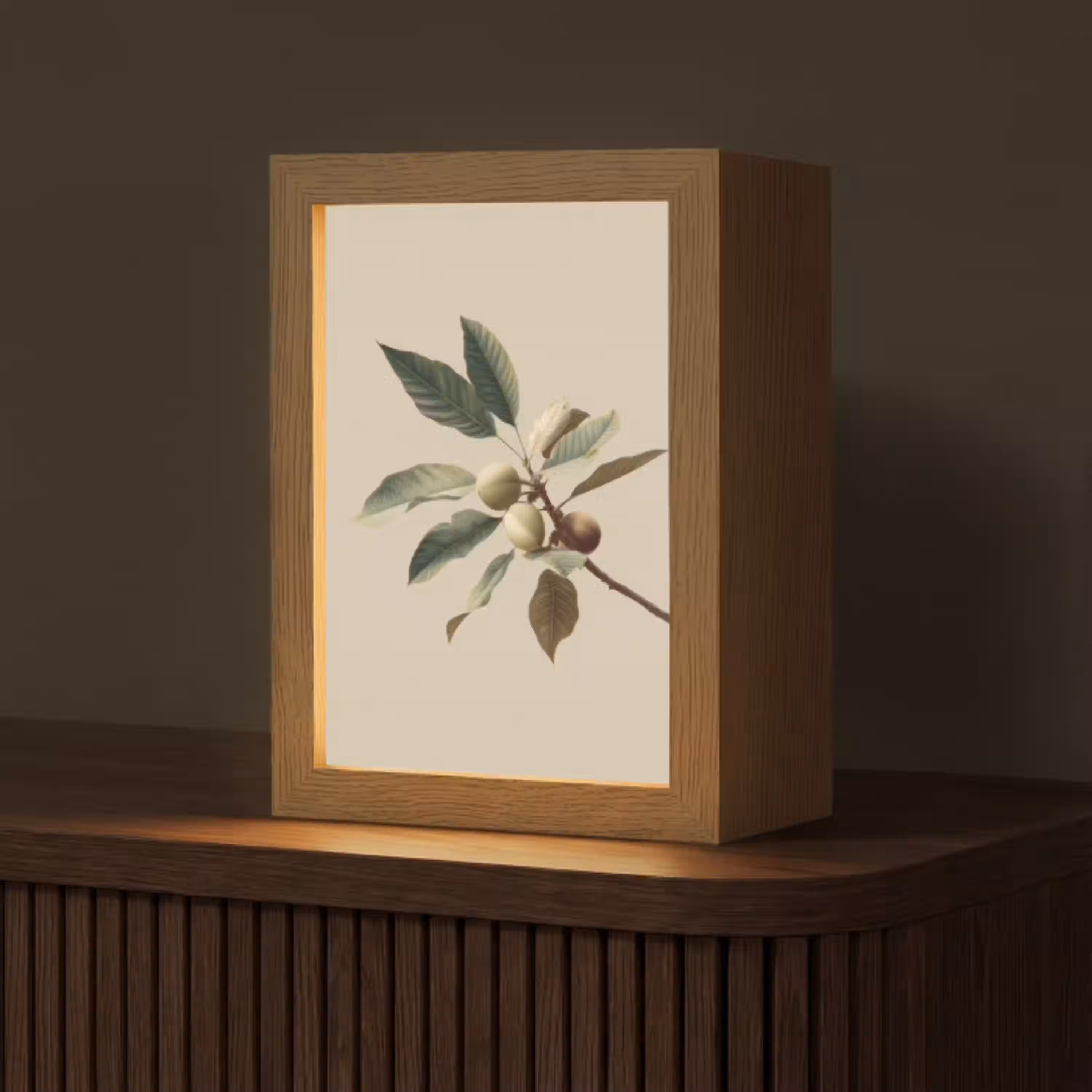 Tak - Groene Bladeren - Vruchten Light Box met kabel (Tafellamp) klein -z3d_website
