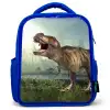 Dino - Gras - Tekening - Kinderen - Jongens Kinderrugzak - Blauw middel -3d