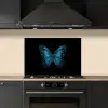 Vlinder - Blauw - Contrast keuken achterwand spatscherm klein -sfeer1