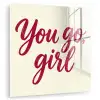 you go girl - Rood - Wit plexiglas 5mm klein -zzzproduct_nieuw