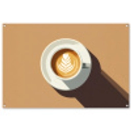Cappuccino - Kop - Schotel - Minimalitisch tuinposter los doek groot -3d