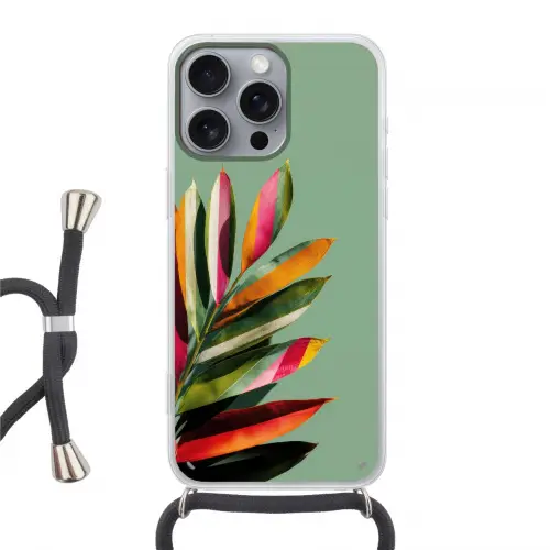 Bladeren - Tak - Kleurrijk Hoesje iPhone 16 Pro Max met koord klein -3d