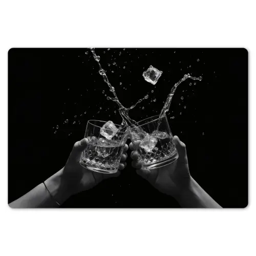Whickyglazen - Ijs - Spetters - Zwart Placemat vinyl groot -zzsfeer1_Kitchenyeah-website