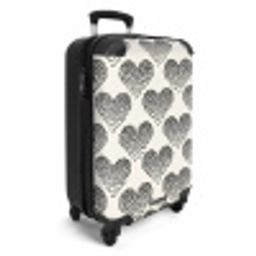 Valentijn stippen hart patroon zwart NBS - Handbagage koffer - Vrouwen middel -productfoto_3d