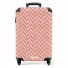 Visgraatmotief met roze en bruintinten NBS - Handbagage koffer - Kinderen Unisex middel -productfoto_recht
