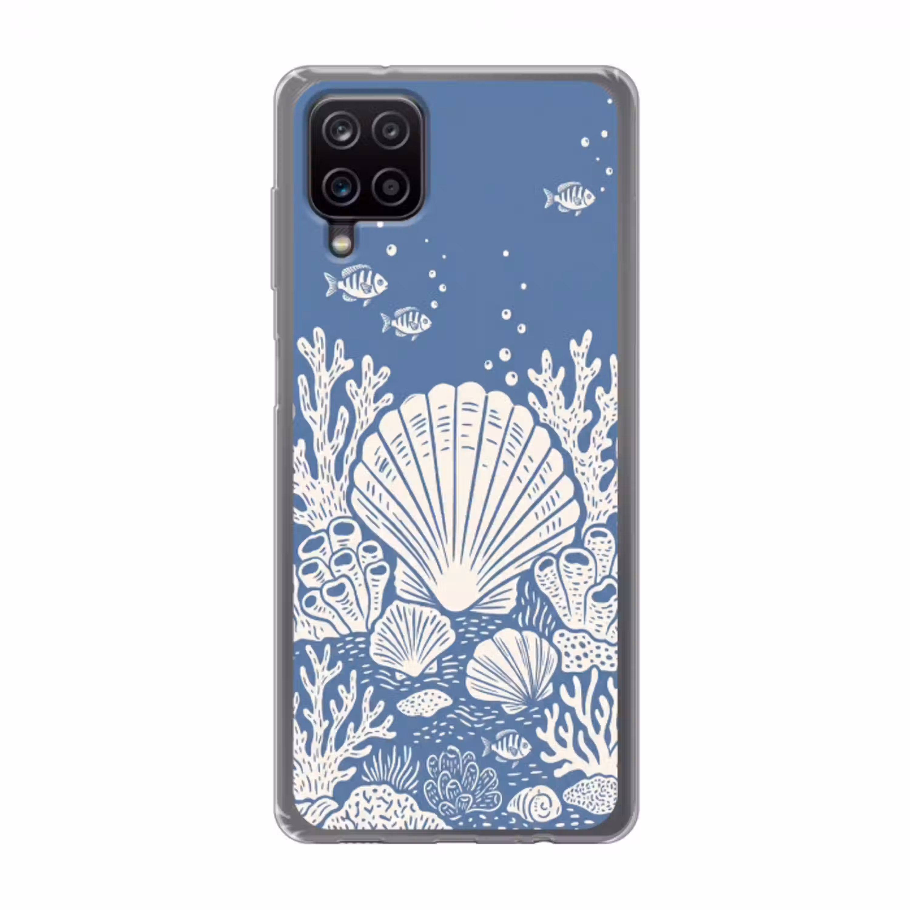 Zeeleven - Koraal - Schelp - Vis - Illustratie - Onderwater Telefoonhoesje Samsung Galaxy A12 klein -3d