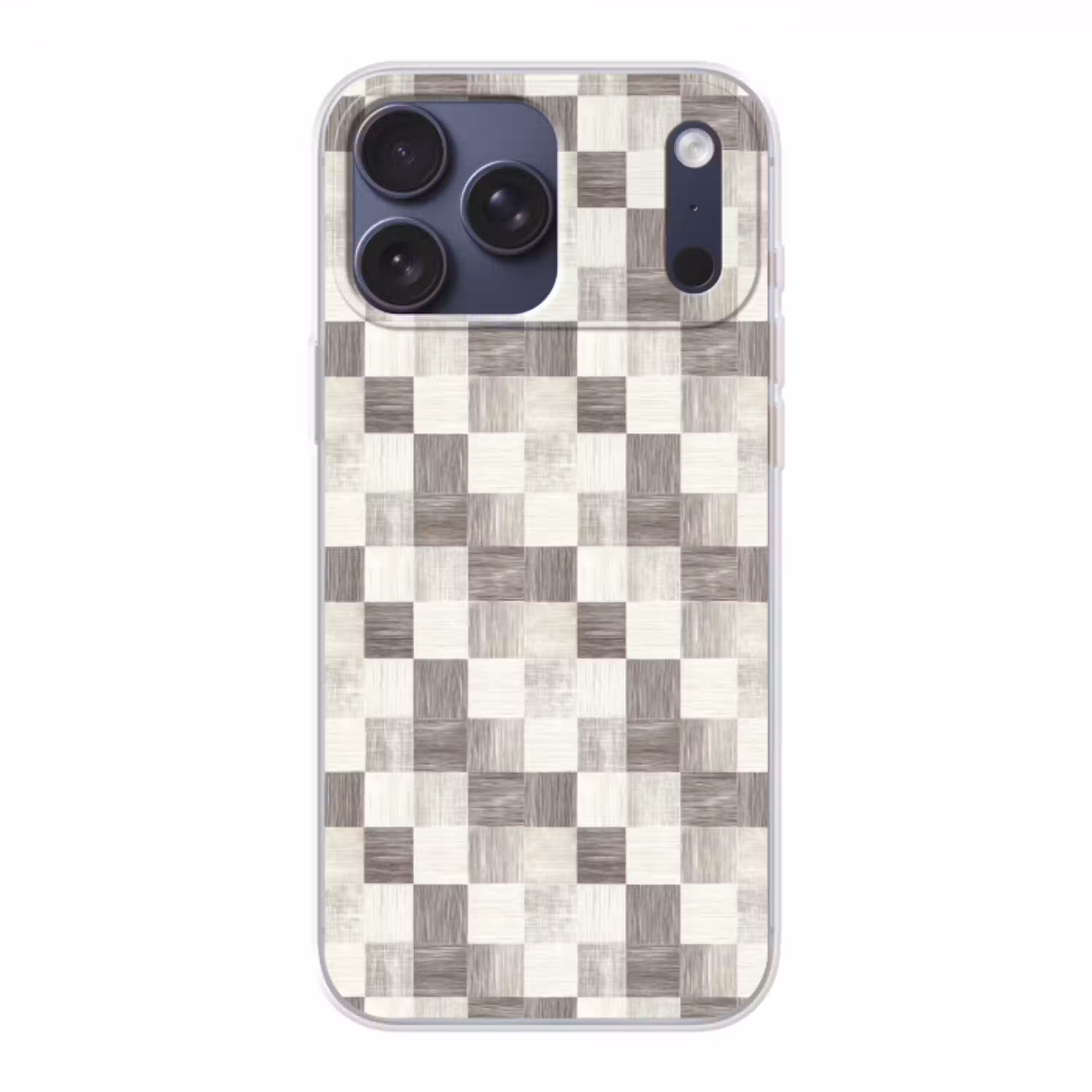 Patroon - Dambord - Houtnerf Telefoonhoesje iPhone 17 Pro Max klein 879 -3d