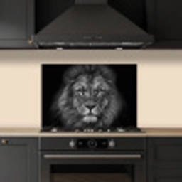 Leeuw - Dieren - Zwart - Wit keuken achterwand spatscherm klein -sfeer1
