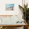 Strandhuisjes - Kleurrijk - Zee tuinposter los doek klein -sfeer7
