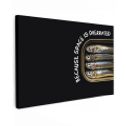 Sardines - Tekst - Vis - Blik Tuinposter op houten frame 2 cm dik klein -3d