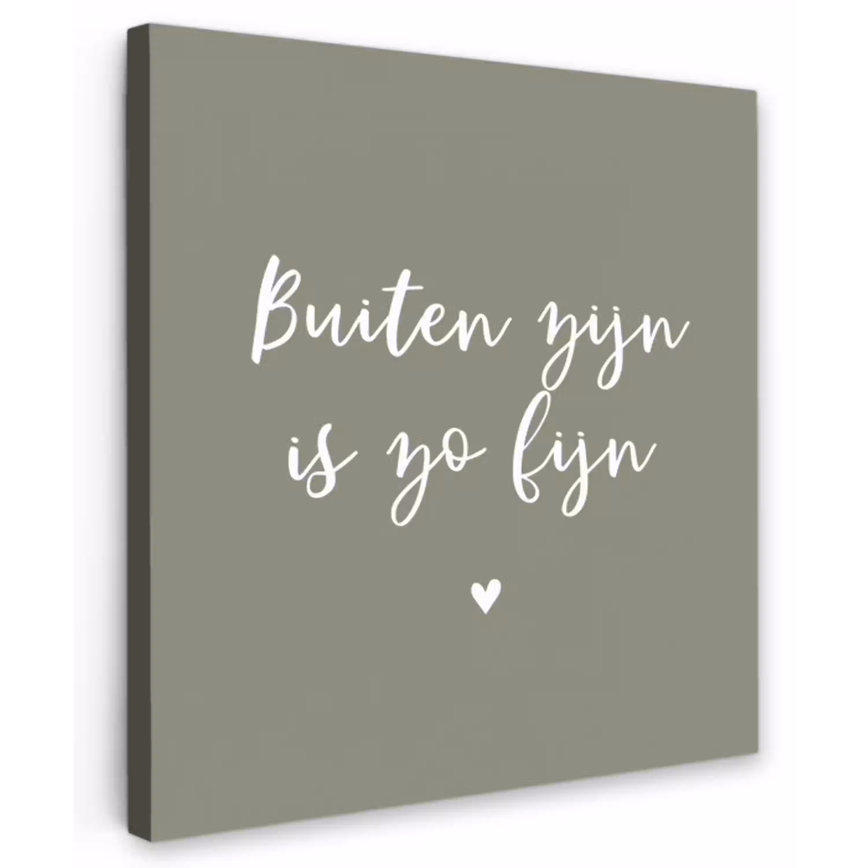 Tekst - Buiten zijn is zo fijn - Zomer - Spreuken Tuinposter op houten frame 2 cm dik klein -3d